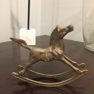 VTG Mid-Century Solid Brass Rocking Horse